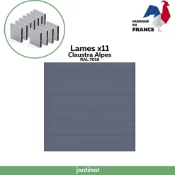 Clôture Jardimat Alpes Gris 180 Cm, 11 Lames