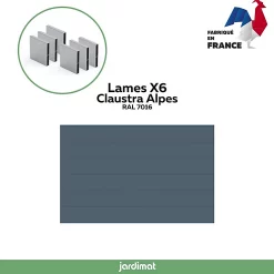 Clôture Jardimat Alpes Gris 180 Cm, 6 Lames