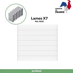 Clôture Jardimat Chalon Blanc 250 Cm, 7 Lames