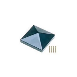 Lot De 4 Chapeaux Carrés Métal Blooma RAL 7021 Anthracite 9 X 9 Cm